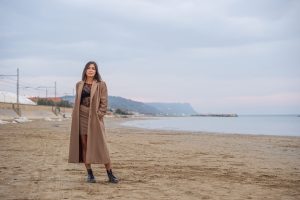 cappotto da donna su misura color cammello