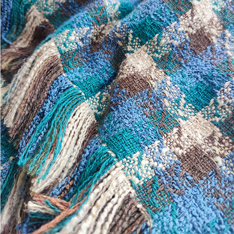 Tweed cotone e viscosa - Blu