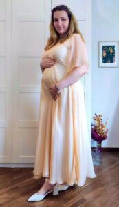 Matilde, una sposa incinta a cui ho realizzato un abito da sposa premaman su misura