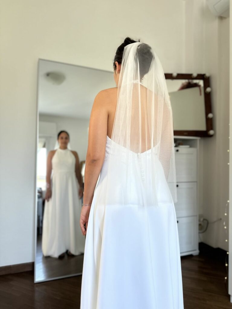 Per Elisa ho realizzato un velo da sposa corto in tulle