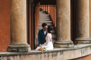 abito da sposa su misura chiara cascioli bologna sposi nel portico di san luca